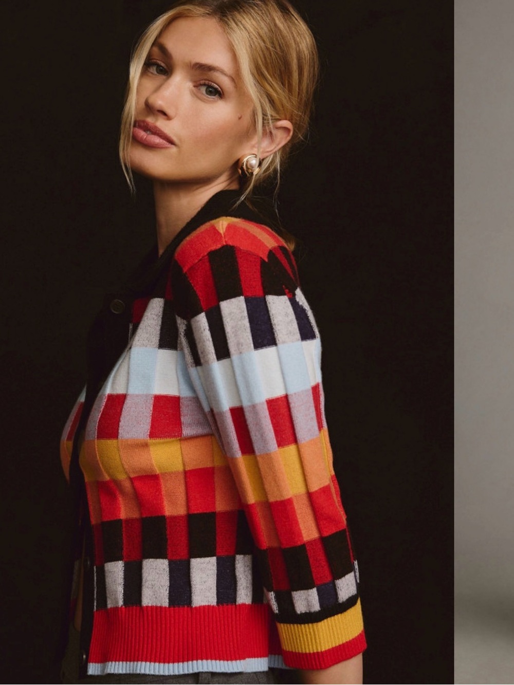 Maeve Cropped Geometric Cardigan - XL - Picture 3 of 7